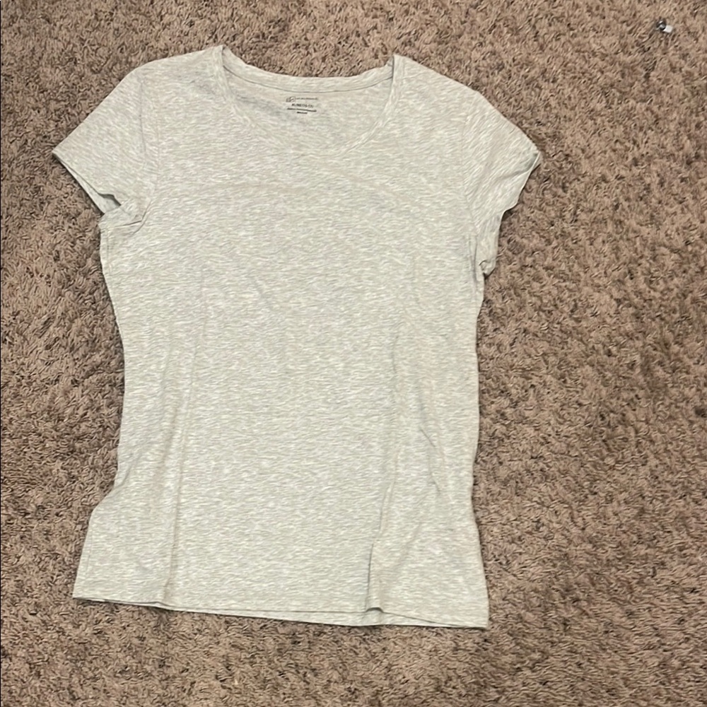 Heather Gray Cap Sleeve Crew Neck T-Shirt